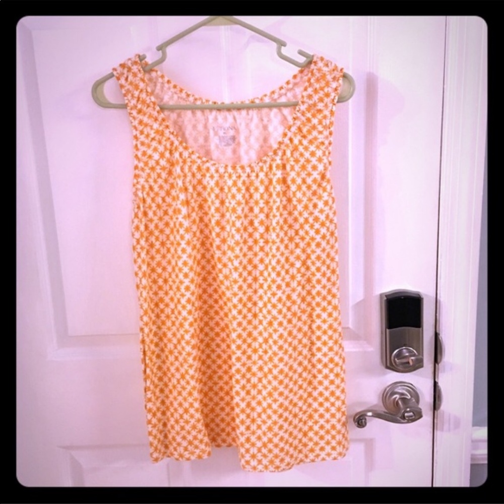 Sleeveless Orange and White tank top size XL